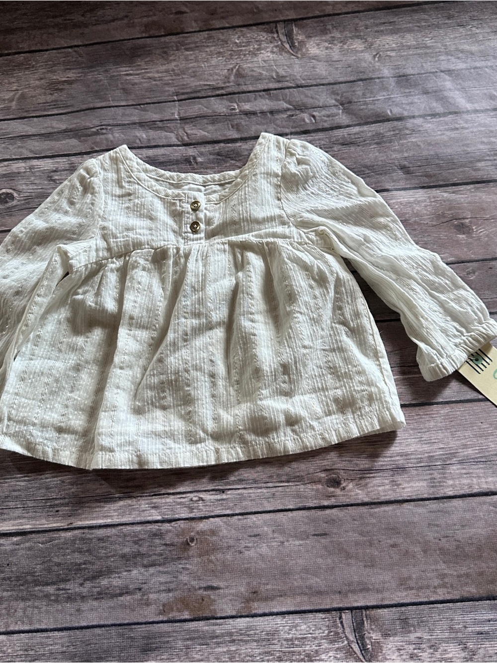 Genuine kids gold stripe blouse nwt 12m